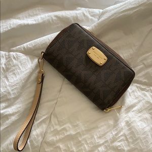 Michael Kors brown wristlet